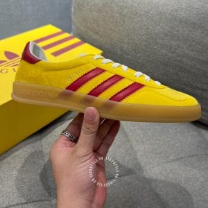 Giày Gucci Sneaker thể thao nam màu vàng họa tiết sọc đỏ dây trắng - Ảnh 6