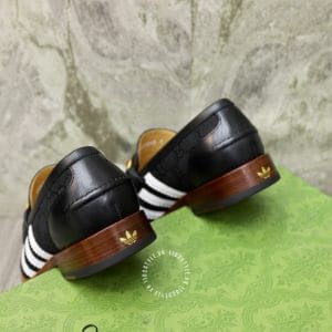 Giày loafer Gucci nam cao cấp đen họa tiết trắng logo vàng - Ảnh 8