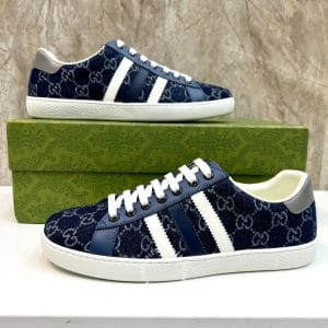Giày Gucci Sneaker thể thao nam màu xanh họa tiết Monogram - Hình ảnh 9