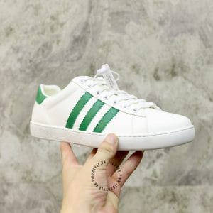 Giày Gucci thể thao nam màu trắng họa tiết sọc xanh lá - Hình ảnh 5