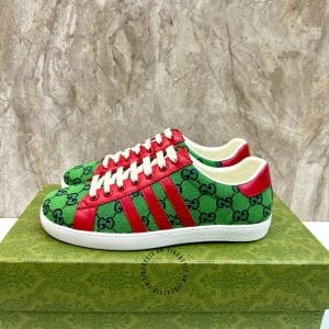 Giày Gucci Sneaker thể thao nam xanh lá họa tiết Monogram - Ảnh 3
