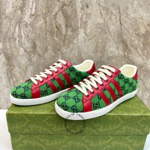 Giày Gucci Sneaker thể thao nam xanh lá họa tiết Monogram - Ảnh 4