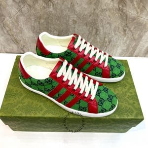 Giày Gucci Sneaker thể thao nam xanh lá họa tiết Monogram - Ảnh 2