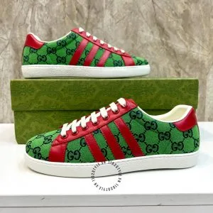 Giày Gucci Sneaker thể thao nam xanh lá họa tiết Monogram - Hình ảnh 9