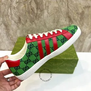 Giày Gucci Sneaker thể thao nam xanh lá họa tiết Monogram - Hình ảnh 8