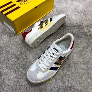 Giày nam hàng hiệu Gucci Sneaker phối màu trắng ghi logo hổ vằn - Hình ảnh 5