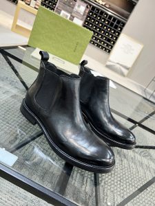 Giày Gucci nam màu đen cổ cao màu đen hàng hiệu cao cấp - Ảnh 3