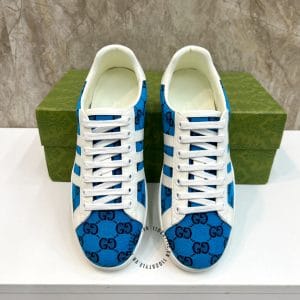 Giày Gucci Sneaker thể thao nam xanh dương họa tiết Monogram - Ảnh 2