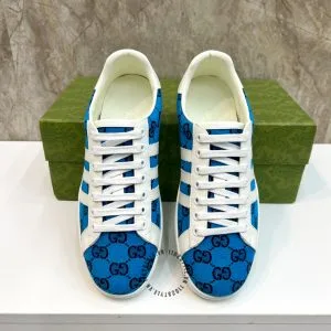 Giày Gucci Sneaker thể thao nam xanh dương họa tiết Monogram - Hình ảnh 2