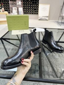 Giày Gucci nam màu đen cổ cao màu đen hàng hiệu cao cấp - Ảnh 4
