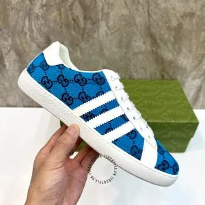 Giày Gucci Sneaker thể thao nam xanh dương họa tiết Monogram - Hình ảnh 6