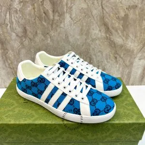 Giày Gucci Sneaker thể thao nam xanh dương họa tiết Monogram - Hình ảnh 3