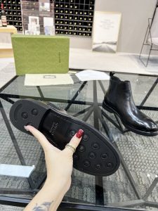Giày Gucci nam màu đen cổ cao màu đen hàng hiệu cao cấp - Ảnh 8