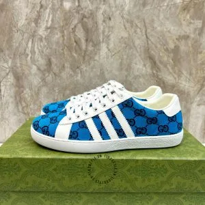 Giày Gucci Sneaker thể thao nam xanh dương họa tiết Monogram - Hình ảnh 4