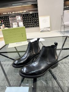 Giày Gucci nam màu đen cổ cao màu đen hàng hiệu cao cấp - Ảnh 2