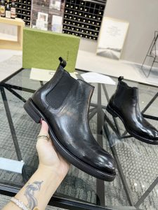 Giày Gucci nam màu đen cổ cao màu đen hàng hiệu cao cấp - Ảnh 5