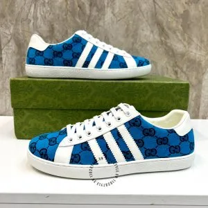 Giày Gucci Sneaker thể thao nam xanh dương họa tiết Monogram - Hình ảnh 8
