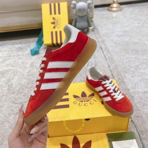 Giày Gucci Sneaker thể thao nam nữ da lộn màu đỏ - Hình ảnh 5