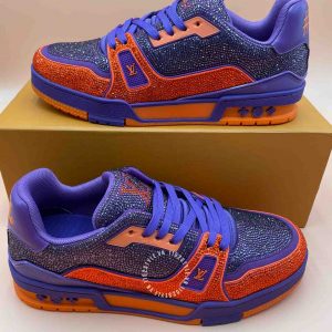Giày thể thao LV Sneakers đính đá hàng hiệu - Ảnh 6