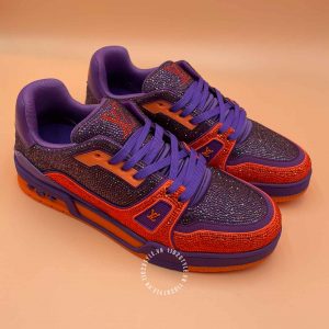 Giày thể thao LV Sneakers đính đá hàng hiệu - Ảnh 3