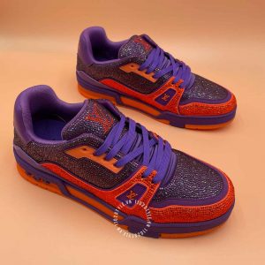 Giày thể thao LV Sneakers đính đá hàng hiệu - Ảnh 4