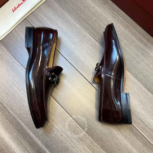Giày Salvatore Ferragamo nam màu đỏ rượu vang hàng hiệu - Ảnh 6