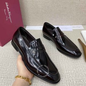 Giày hàng hiệu nam Salvatore Ferragamo màu nâu đen sang trọng - Ảnh 3
