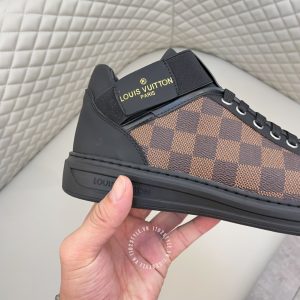 Giày hàng hiệu nam LV Sneakers màu đen phối nâu - Ảnh 7