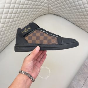 Giày hàng hiệu nam LV Sneakers màu đen phối nâu - Ảnh 5