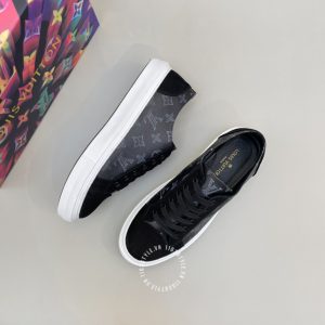Giày hàng hiệu xách tay LV Sneakers màu đen họa tiết cao cấp - Ảnh 3
