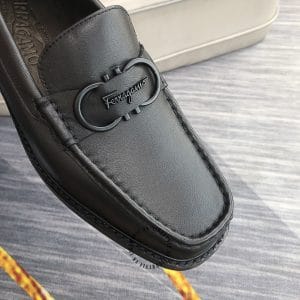 Giày Lười Salvatore Ferragamo nam màu đen logo nổi - Hình ảnh 8