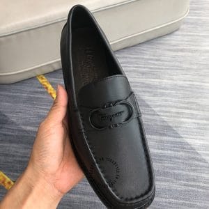 Giày Lười Salvatore Ferragamo nam màu đen logo nổi - Hình ảnh 5