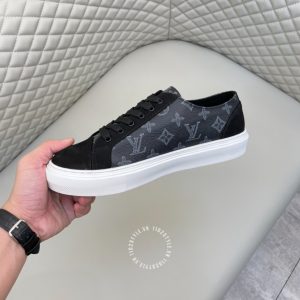 Giày hàng hiệu xách tay LV Sneakers màu đen họa tiết cao cấp - Ảnh 6