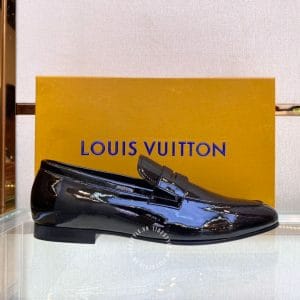 Giày Penny Loafer Louis Vuitton nam đen da bóng hàng hiệu - Ảnh 4