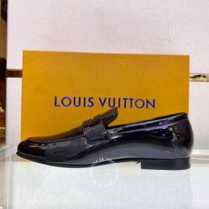 Giày Penny Loafer Louis Vuitton nam đen da bóng hàng hiệu - Ảnh 5