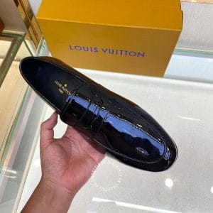 Giày Penny Loafer Louis Vuitton nam đen da bóng hàng hiệu - Ảnh 7