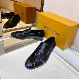Giày Penny Loafer Louis Vuitton nam đen da bóng hàng hiệu - Ảnh 3
