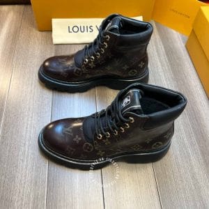 Giày Louis Vuitton cổ cao màu nâu da bò hàng hiệu cao cấp - Ảnh 2