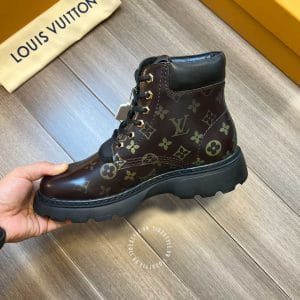 Giày Louis Vuitton cổ cao màu nâu da bò hàng hiệu cao cấp - Ảnh 8
