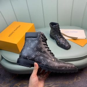 Giày Louis Vuitton cổ cao boot nam màu đen họa tiết monogram - Ảnh 5