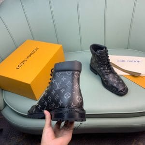 Giày Louis Vuitton cổ cao boot nam màu đen họa tiết monogram - Ảnh 6