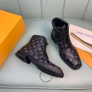 Giày Louis Vuitton cổ cao boot nam màu đen họa tiết monogram - Ảnh 2