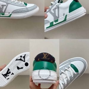 Giày Louis Vuitton hàng hiệu sneaker phối màu trắng ghi xanh - Ảnh 9