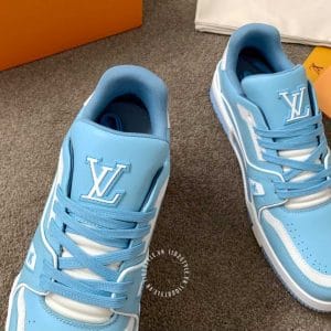 Giày Louis Vuitton Sneaker xanh da thật họa tiết nổi trẻ trung - Ảnh 8