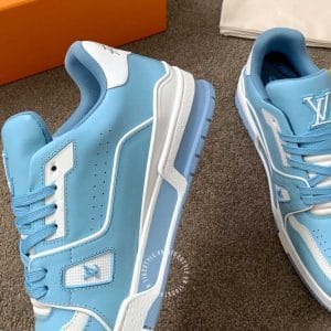 Giày Louis Vuitton Sneaker xanh da thật họa tiết nổi trẻ trung - Ảnh 7