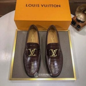 Giày Louis Vuitton Nam Hàng Hiệu LikeAuth 1:1 cao cấp da thật màu nâu