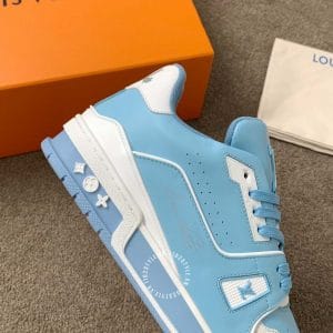 Giày Louis Vuitton Sneaker xanh da thật họa tiết nổi trẻ trung - Ảnh 6