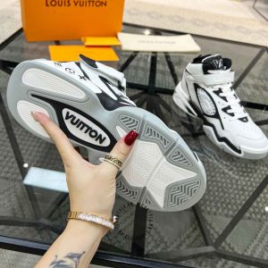 Giày LV Sneakers nam cổ cao kiểu dáng thể thao phối màu đen trắng cực đẹp - Ảnh 8