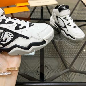 Giày LV Sneakers nam cổ cao kiểu dáng thể thao phối màu đen trắng cực đẹp - Ảnh 7