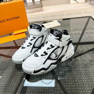 Giày LV Sneakers nam cổ cao kiểu dáng thể thao phối màu đen trắng cực đẹp - Ảnh 2